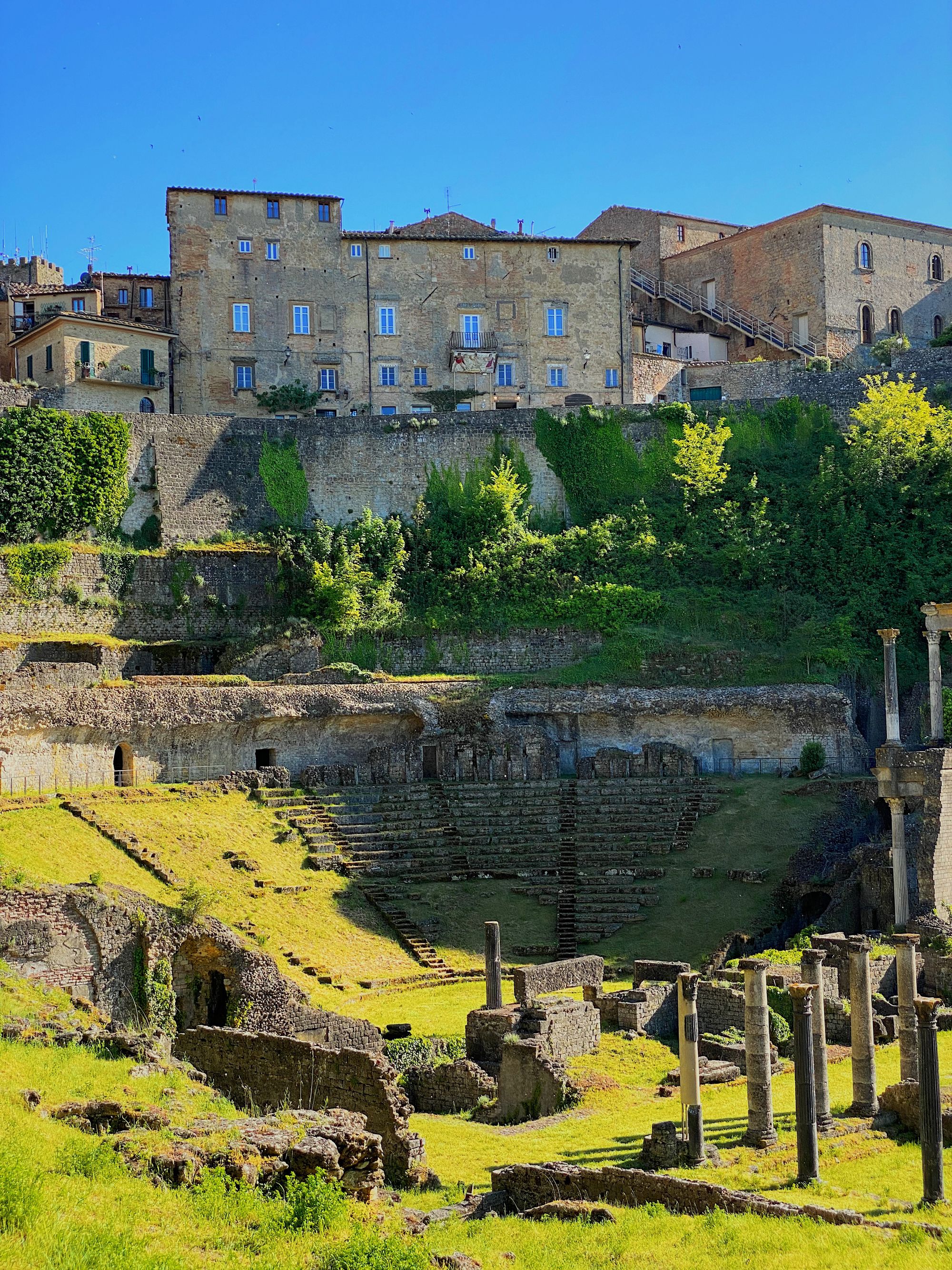 The remains of the roman forum in Volterra