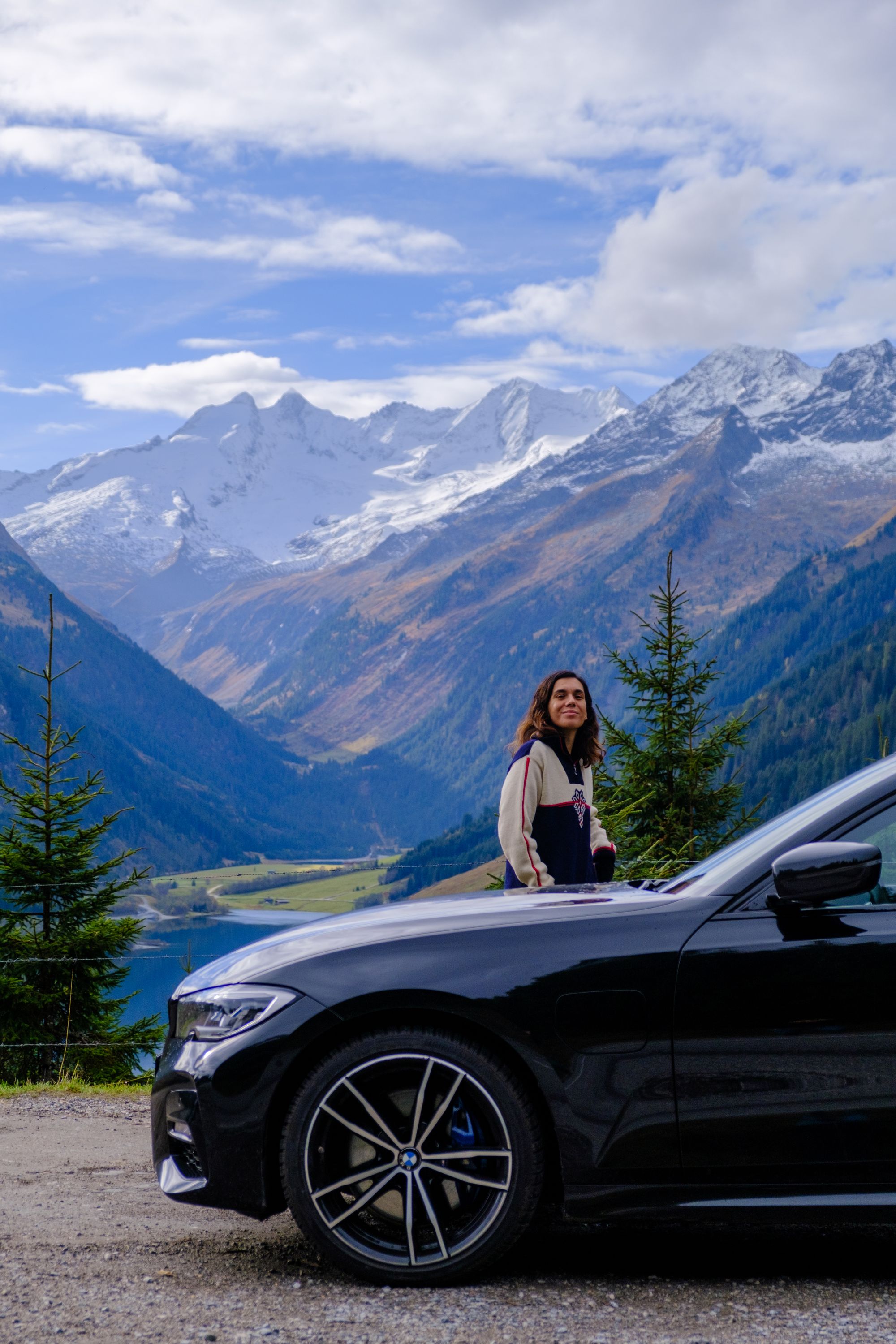 Stopping to admire the lake and and the mountains on the Gerlos pass in Austria during our October 2022 trip