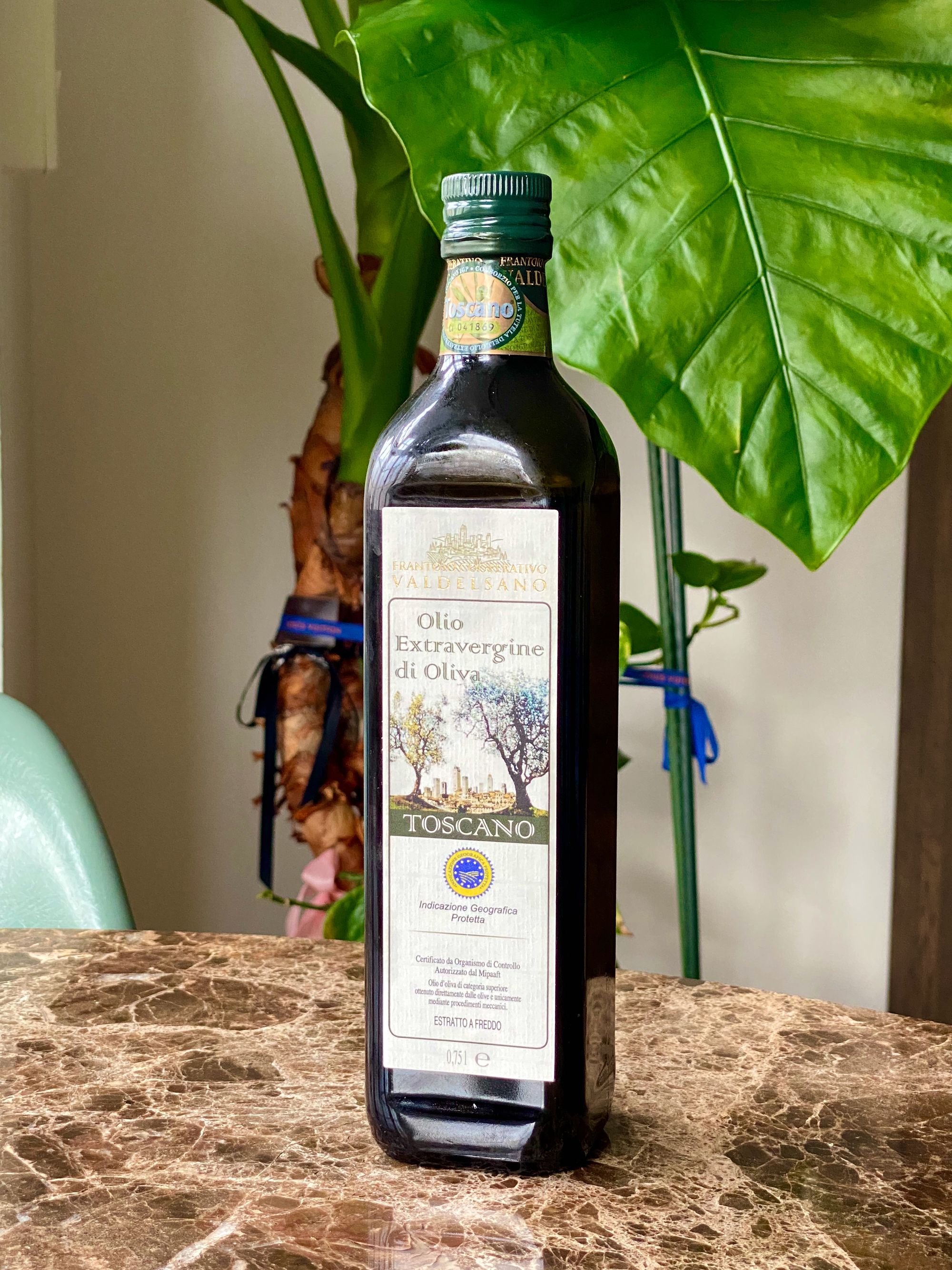 Picture with the bottle of the best olive oil we ever tasted
