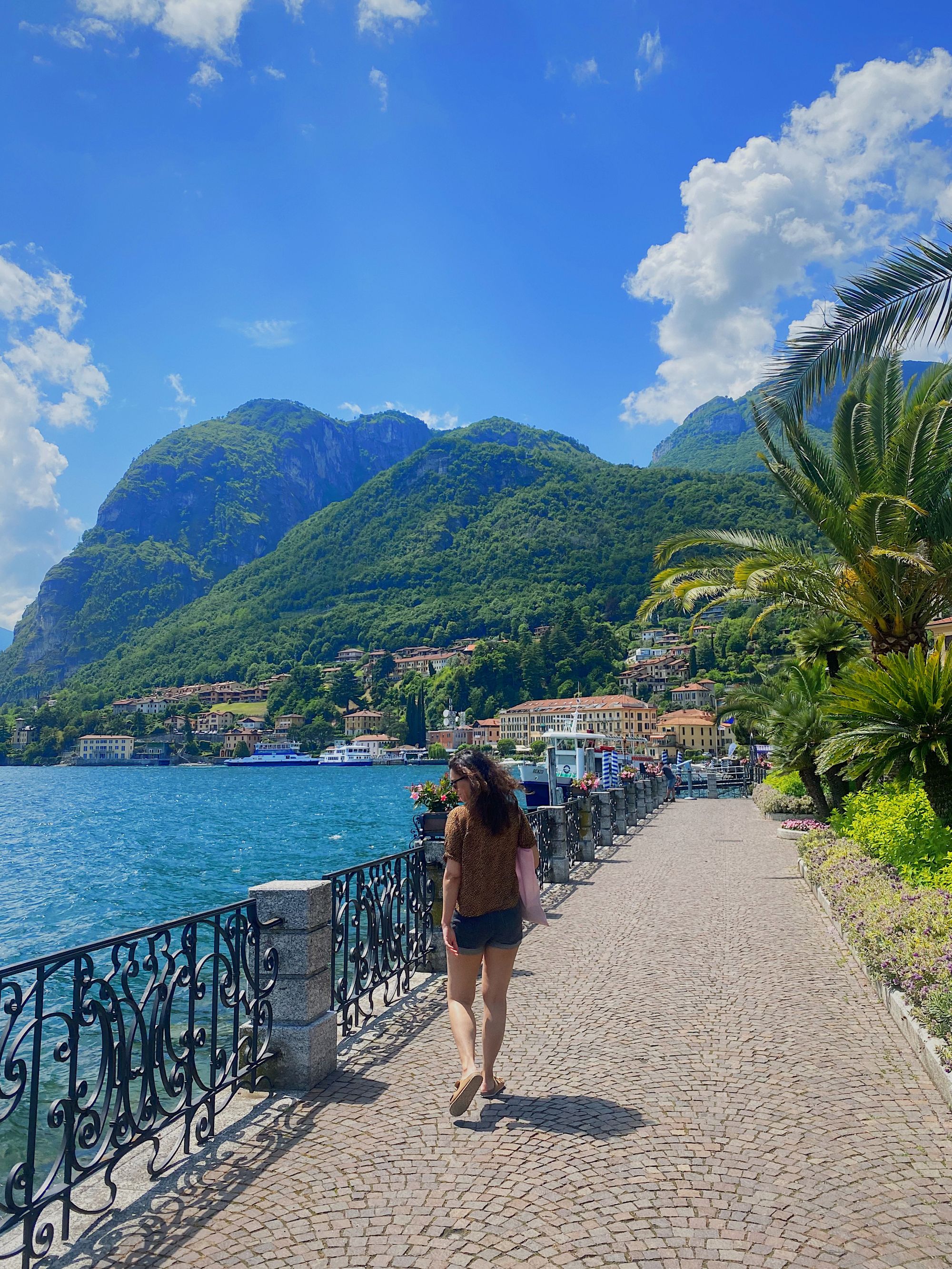 The promenade of Menaggio on the shore of Lake Como