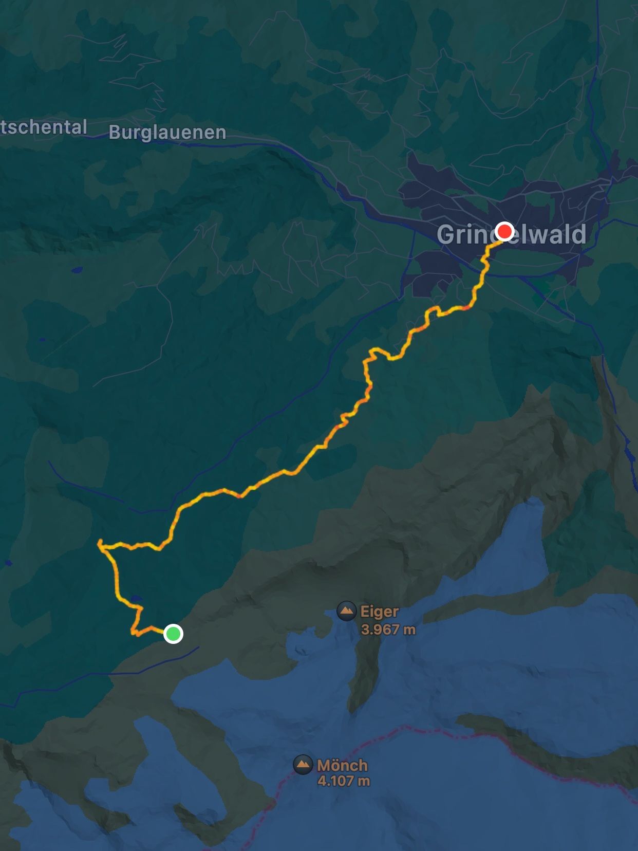 A map of our hike