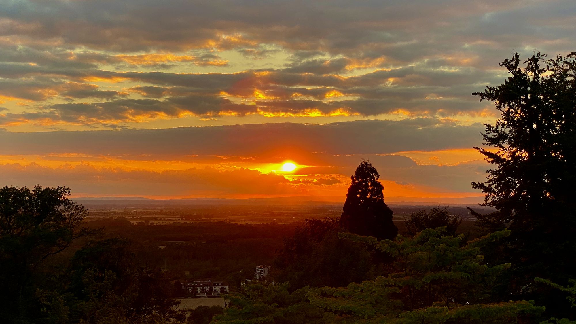 Sunset over Germany, seen from our hotel near Frankfurt