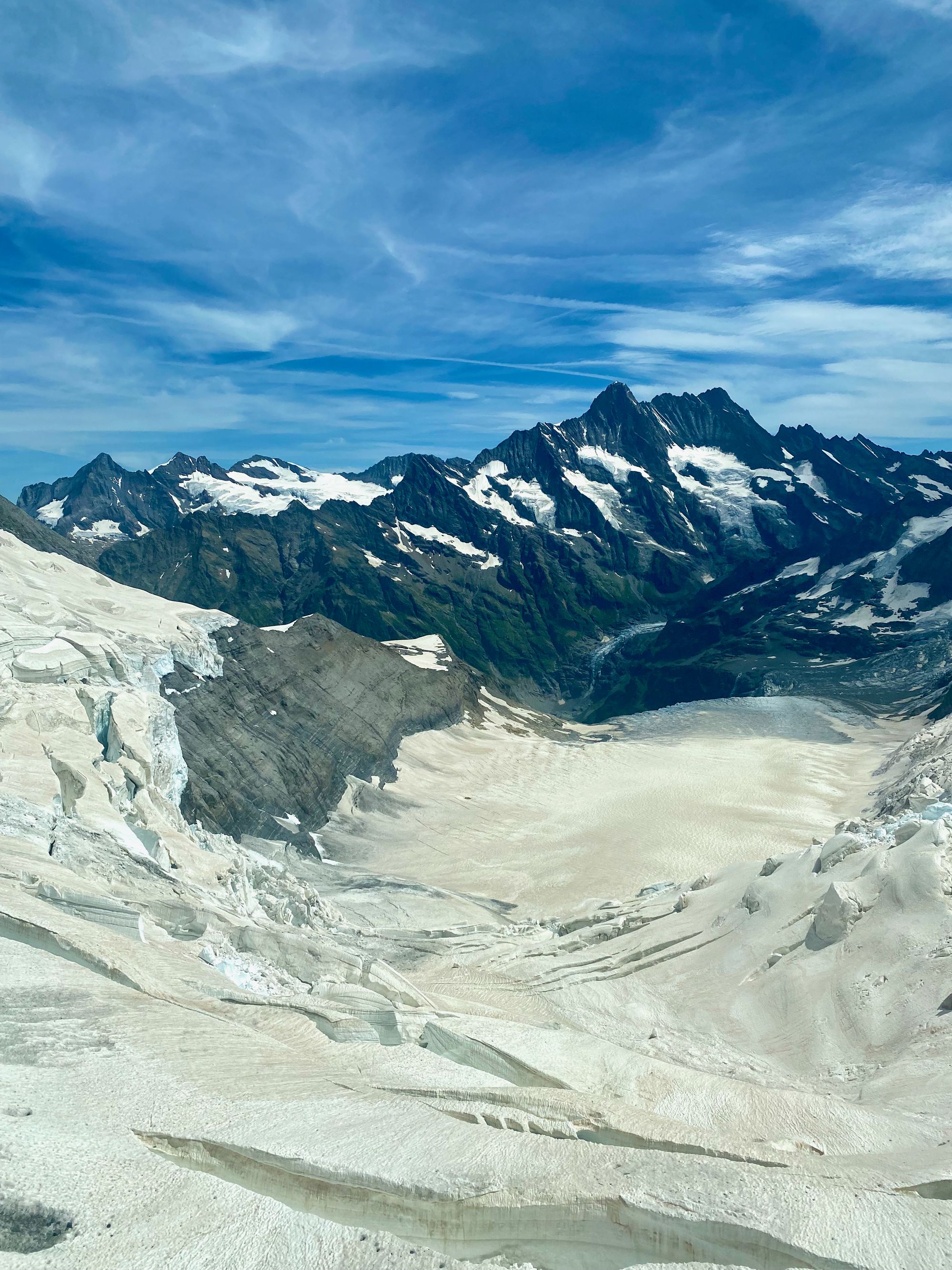 The Ischmeer glacier seen from Eismeer railway station