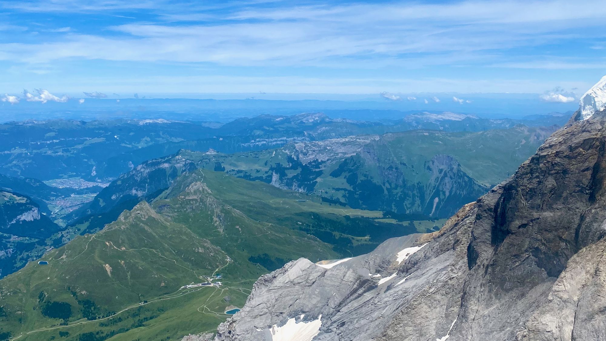 Panormaic view over Switzerland seen from the Observatory at the top of Jungfraujoch