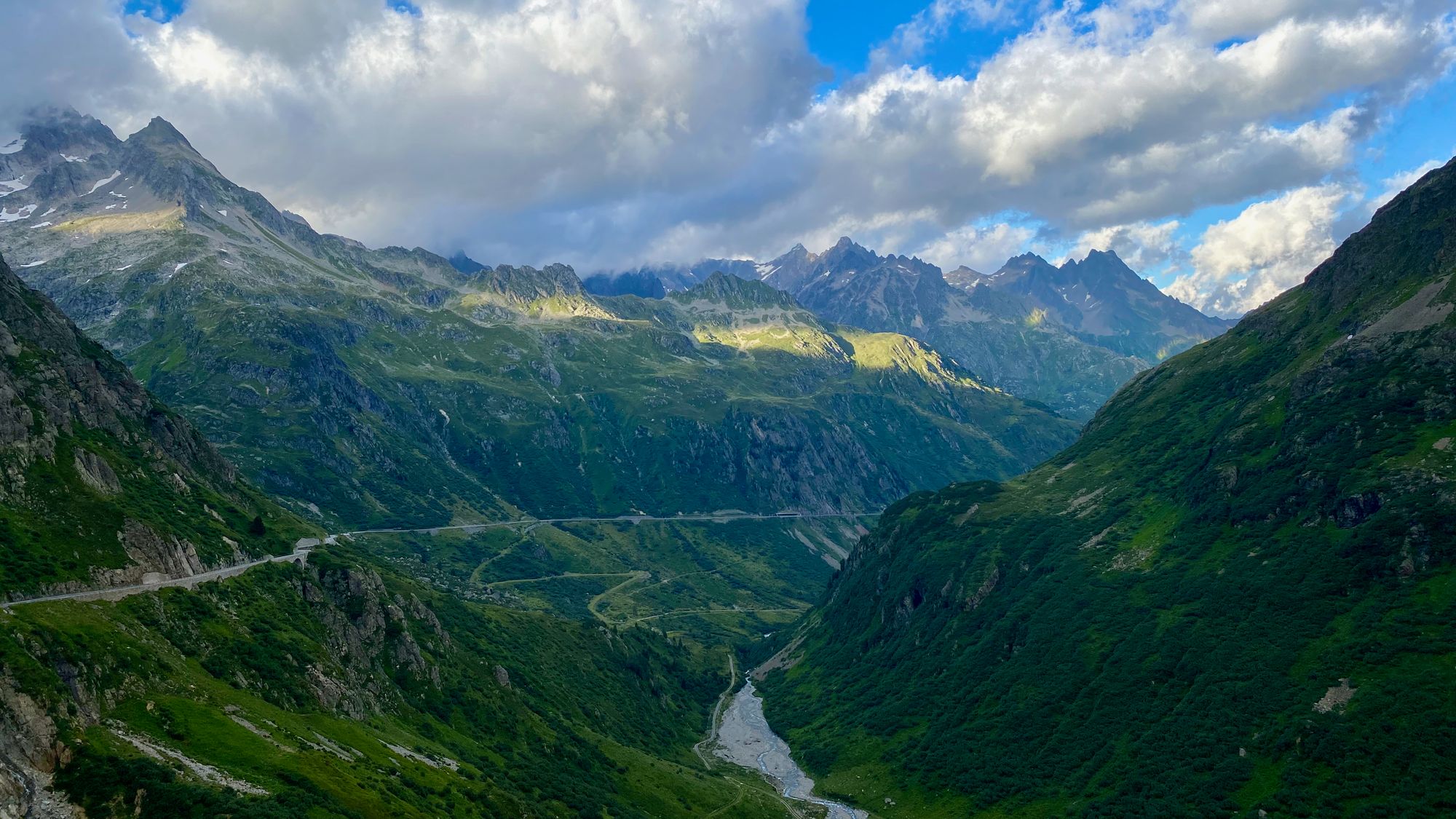 View shot over the Susten Pass at sunset