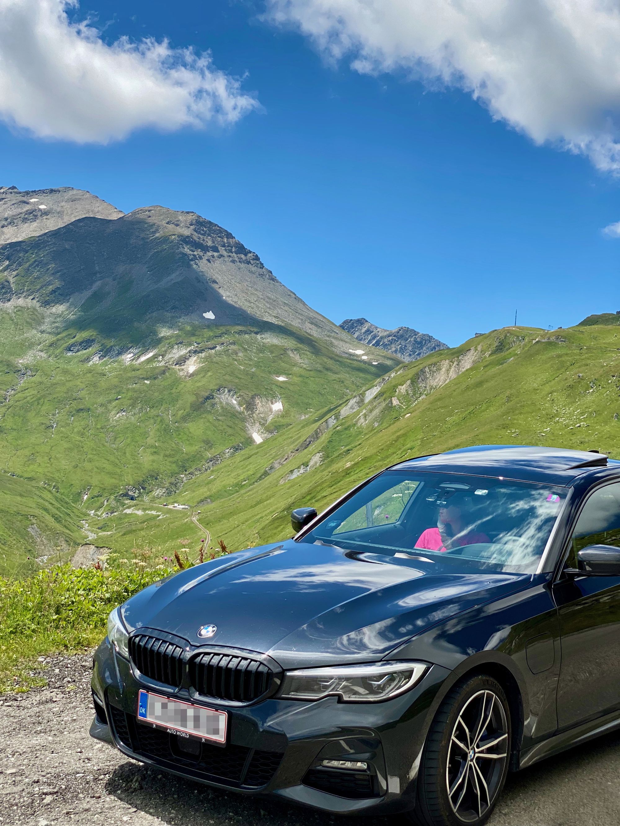 Our car stopped somewhere on a mountain pass in the alps