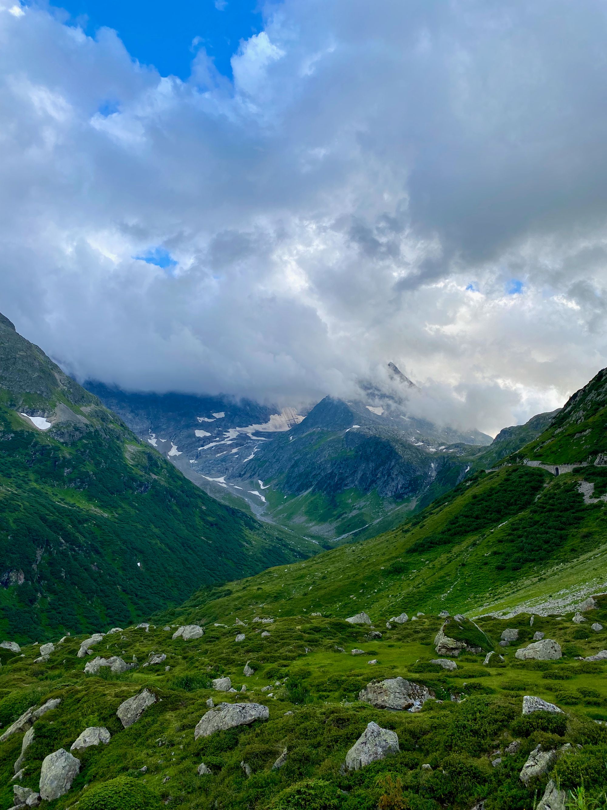 View of mountains on the Susten Pass